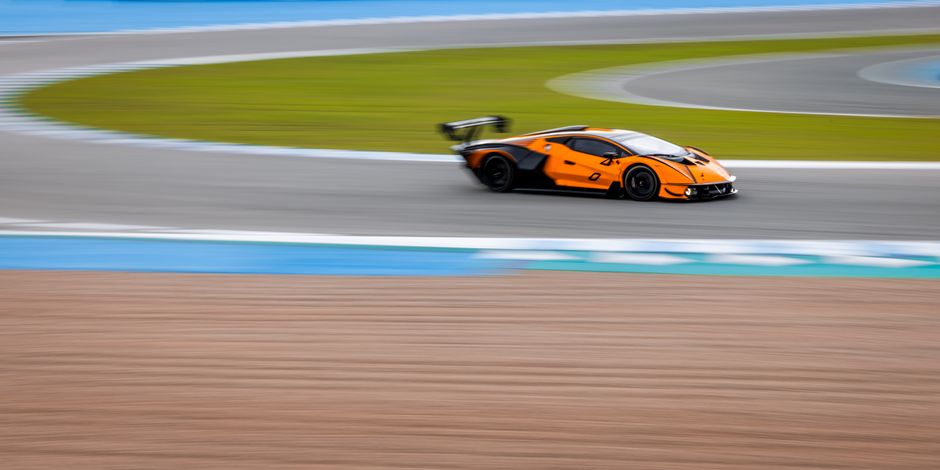 A car on a circuit during a track day